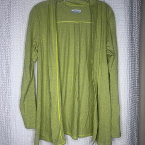 Women's M Columbia Green Cardigan Shawl Layer Top Long Sleeve